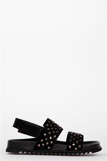 Sandalia serraje negro tachas