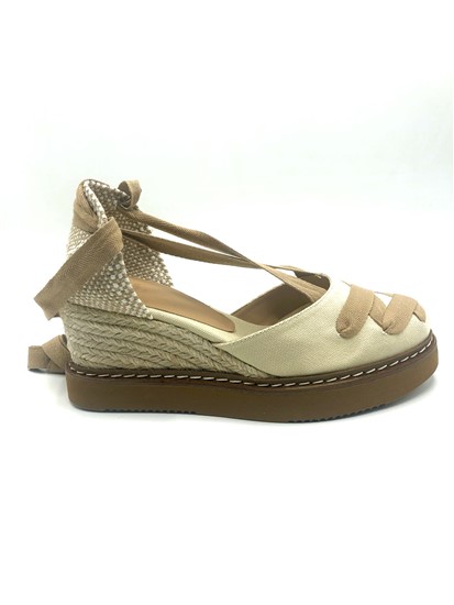 ALPARGATA CUÑA CINTA BEIGE | Tienda online