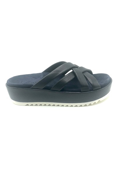 Sandalia Homers piel Azul plataforma